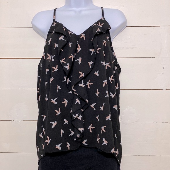 MILEY + MOLLY Tops - MILEY + MOLLY black tank with birds size Large